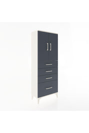 Arges Dolap 2 Raflı 4 Çekmeceli 2 Kapaklı 60x30x163 Aytaşı-Antrasit