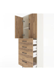 Arges Dolap 2 Raflı 4 Çekmeceli 2 Kapaklı 60x30x163 Aytaşı-Çam