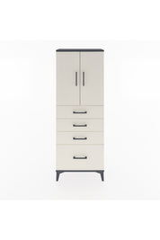 Arges Dolap 2 Raflı 4 Çekmeceli 2 Kapaklı 60x30x163 Antrasit-Aytaşı