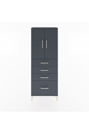 Arges Dolap 2 Raflı 4 Çekmeceli 2 Kapaklı 60x30x163 Antrasit-Antrasit