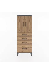 Arges Dolap 2 Raflı 4 Çekmeceli 2 Kapaklı 60x30x163