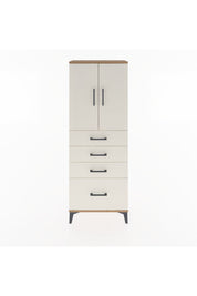 Arges Dolap 2 Raflı 4 Çekmeceli 2 Kapaklı 60x30x163 Çam-Aytaşı