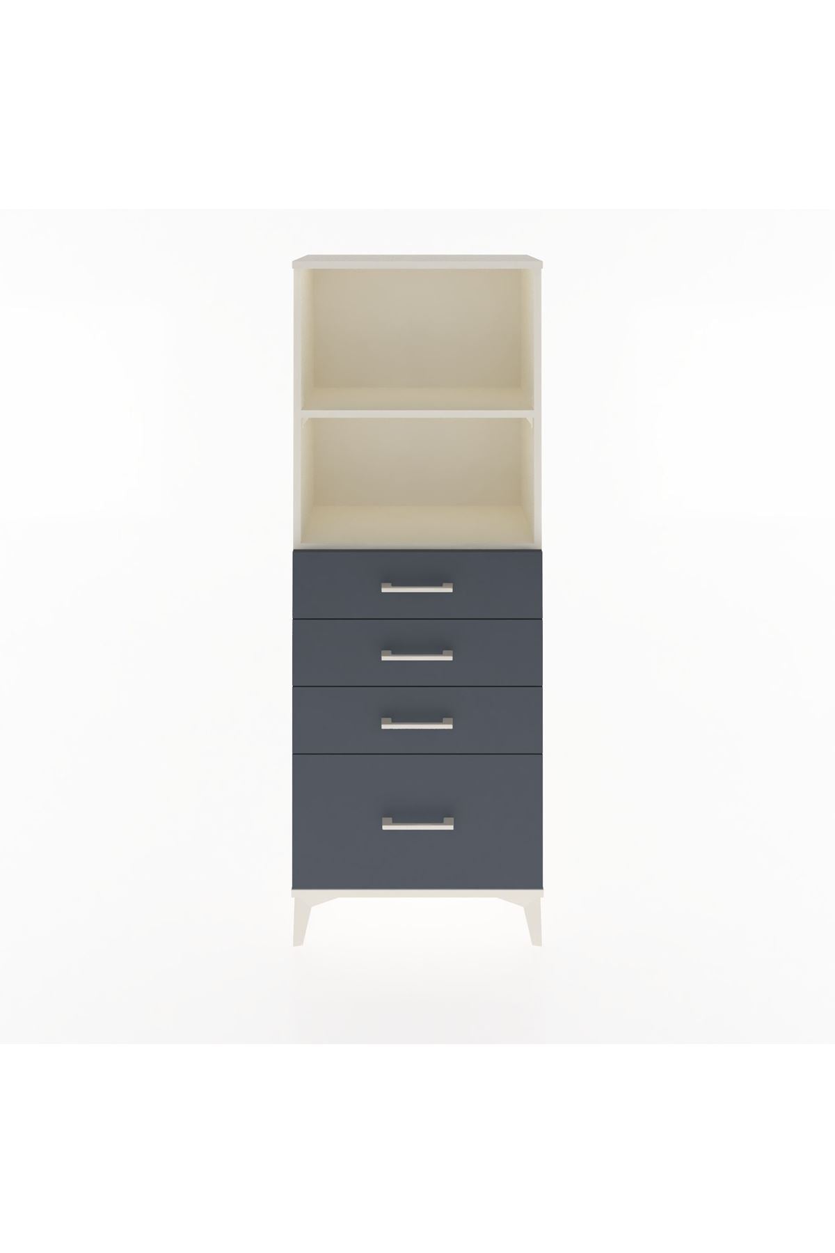 Arges Dolap 2 Raflı 4 Çekmeceli 60x30x163 Aytaşı-Antrasit