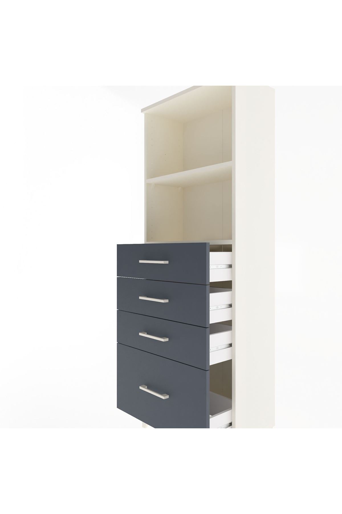 Arges Dolap 2 Raflı 4 Çekmeceli 60x30x163 - S20M006V2A