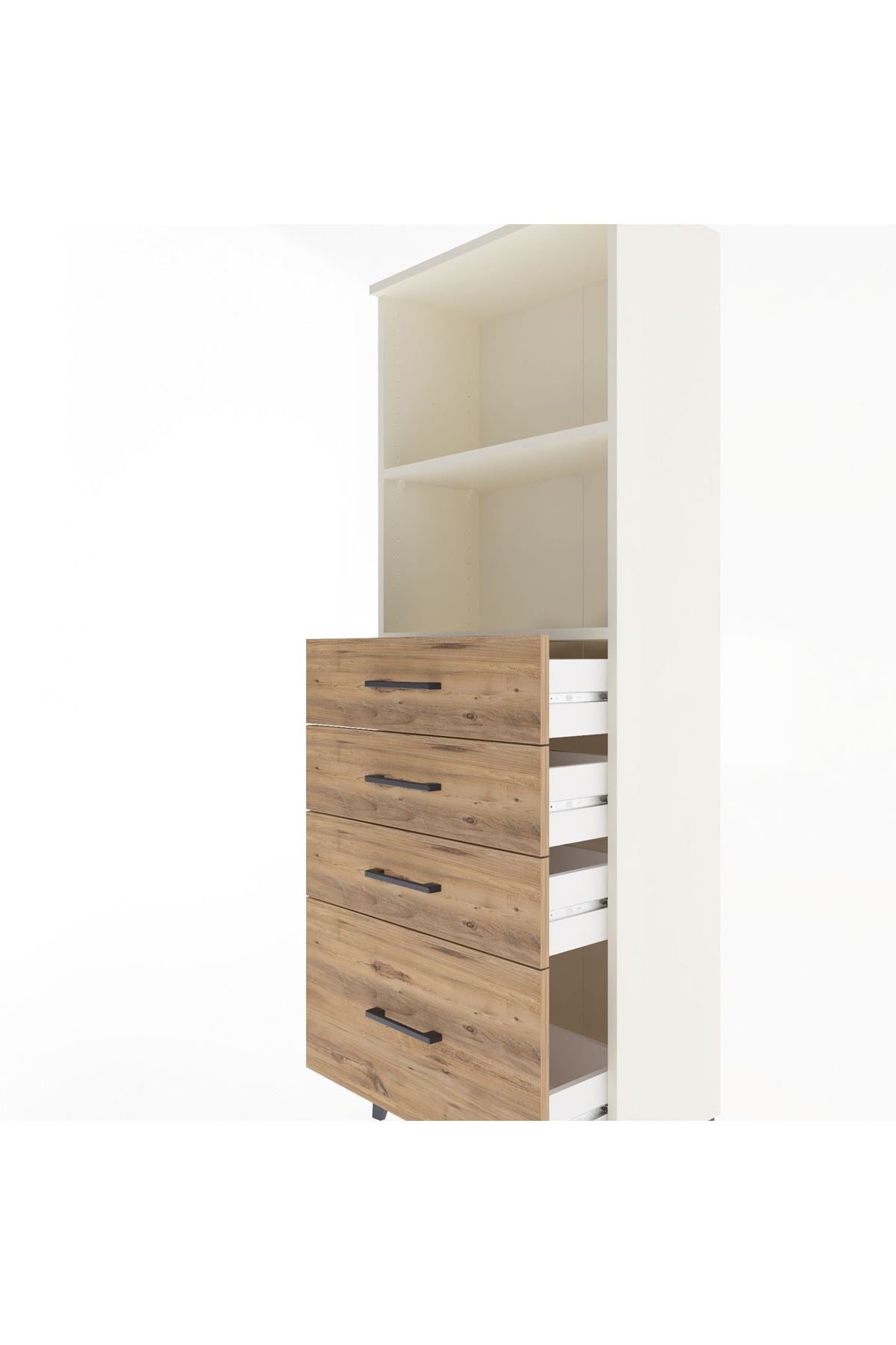 Arges Dolap 2 Raflı 4 Çekmeceli 60x30x163 Aytaşı-Çam