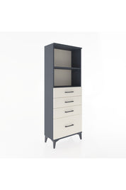 Arges Dolap 2 Raflı 4 Çekmeceli 60x30x163 Antrasit-Aytaşı