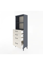 Arges Dolap 2 Raflı 4 Çekmeceli 60x30x163 Antrasit-Aytaşı