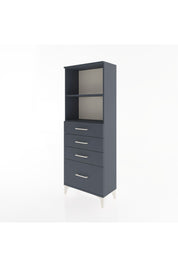 Arges Dolap 2 Raflı 4 Çekmeceli 60x30x163 Antrasit-Antrasit