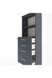 Arges Dolap 2 Raflı 4 Çekmeceli 60x30x163 Antrasit-Antrasit