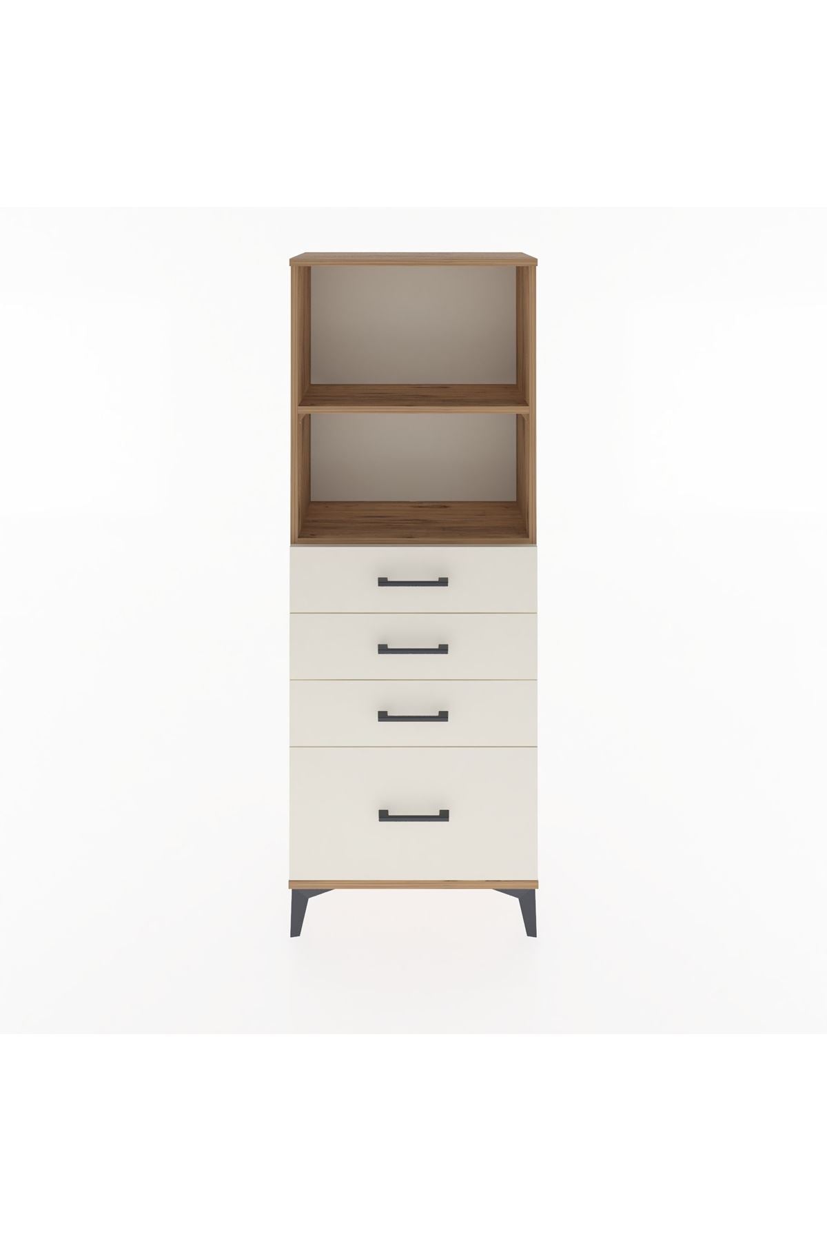 Arges Dolap 2 Raflı 4 Çekmeceli 60x30x163 Çam-Aytaşı