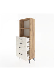 Arges Dolap 2 Raflı 4 Çekmeceli 60x30x163 Çam-Aytaşı