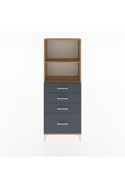 Arges Dolap 2 Raflı 4 Çekmeceli 60x30x163 Çam-Antrasit