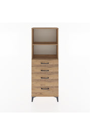 Arges Dolap 2 Raflı 4 Çekmeceli 60x30x163 Çam-Çam