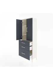 Arges Dolap 3 Raflı 3 Çekmeceli 2 Kapaklı 60x30x163 Aytaşı-Antrasit