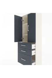 Arges Dolap 3 Raflı 3 Çekmeceli 2 Kapaklı 60x30x163 Aytaşı-Antrasit