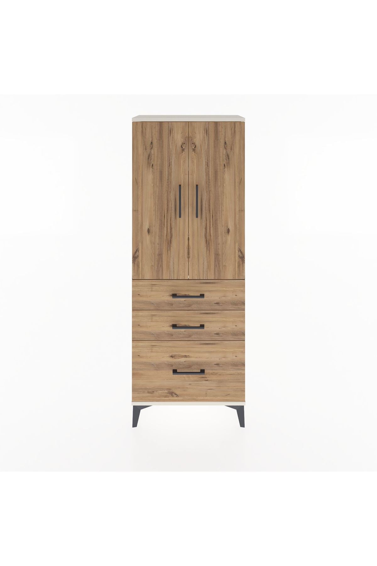 Arges Dolap 3 Raflı 3 Çekmeceli 2 Kapaklı 60x30x163 Aytaşı-Çam