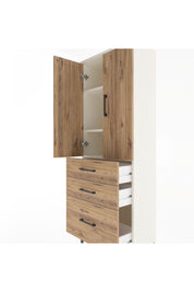 Arges Dolap 3 Raflı 3 Çekmeceli 2 Kapaklı 60x30x163 Aytaşı-Çam