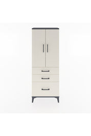 Arges Dolap 3 Raflı 3 Çekmeceli 2 Kapaklı 60x30x163 Antrasit-Aytaşı