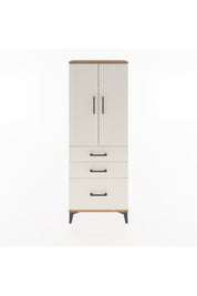 Arges Dolap 3 Raflı 3 Çekmeceli 2 Kapaklı 60x30x163 Çam-Aytaşı