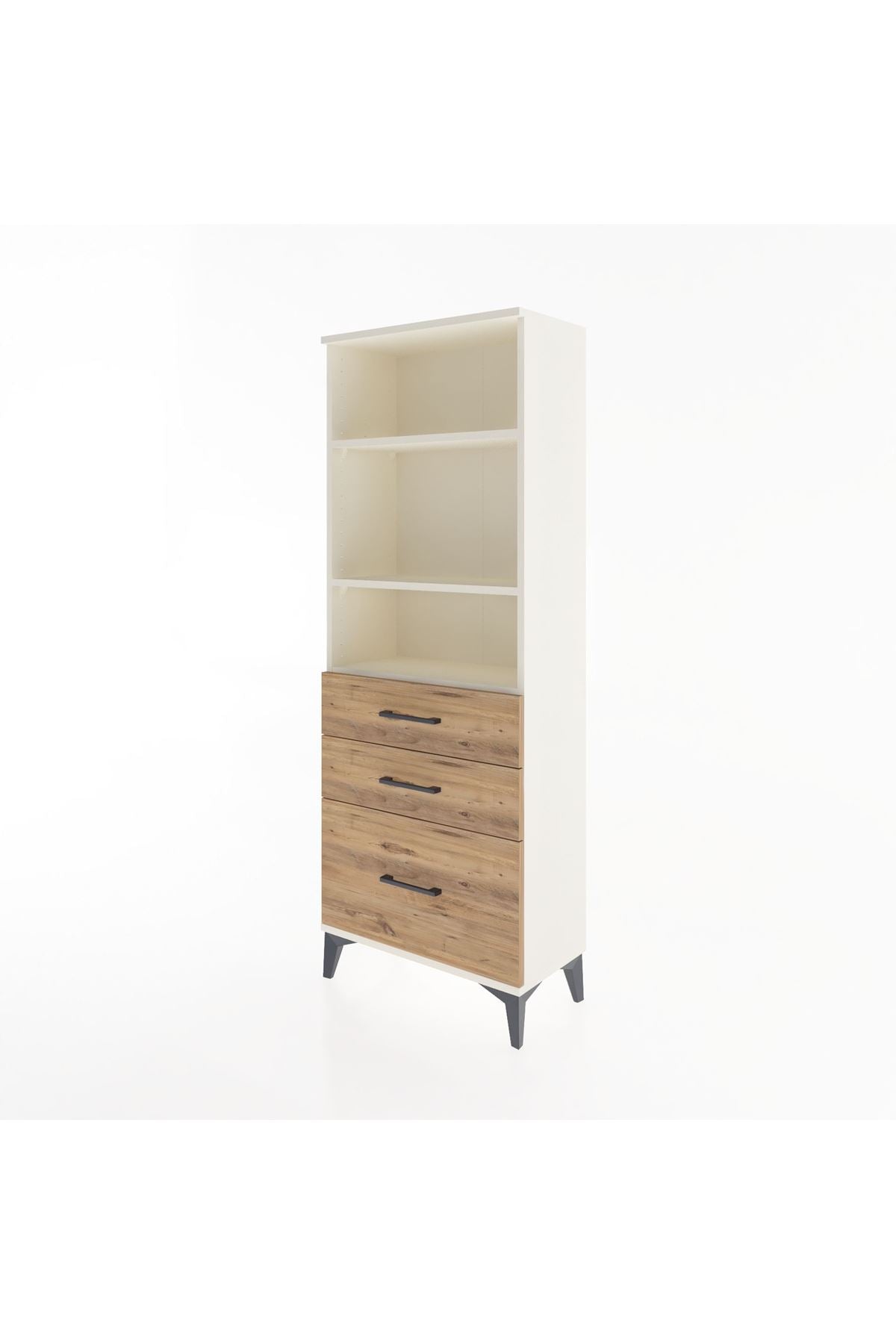 Arges Dolap 3 Raflı 3 Çekmeceli 60x30x163 Aytaşı-Çam