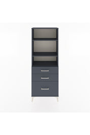 Arges Dolap 3 Raflı 3 Çekmeceli 60x30x163 Antrasit-Antrasit