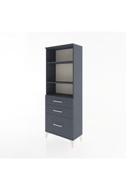 Arges Dolap 3 Raflı 3 Çekmeceli 60x30x163 Antrasit-Antrasit