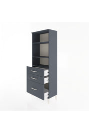 Arges Dolap 3 Raflı 3 Çekmeceli 60x30x163 Antrasit-Antrasit