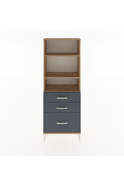 Arges Dolap 3 Raflı 3 Çekmeceli 60x30x163 Çam-Antrasit