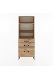 Arges Dolap 3 Raflı 3 Çekmeceli 60x30x163 Çam-Çam