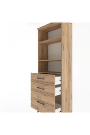 Arges Dolap 3 Raflı 3 Çekmeceli 60x30x163 Çam-Çam