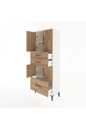 Arges Dolap 3 Raflı 3 Çekmeceli 4 Kapaklı 60x30x163 Aytaşı-Çam