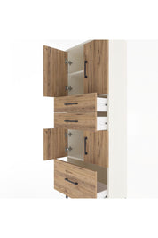 Arges Dolap 3 Raflı 3 Çekmeceli 4 Kapaklı 60x30x163 Aytaşı-Çam