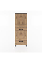 Arges Dolap 3 Raflı 3 Çekmeceli 4 Kapaklı 60x30x163 Antrasit-Çam