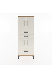 Arges Dolap 3 Raflı 3 Çekmeceli 4 Kapaklı 60x30x163 Çam-Aytaşı