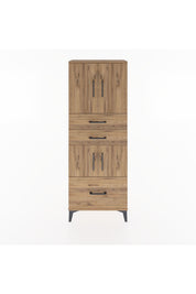 Arges Dolap 3 Raflı 3 Çekmeceli 4 Kapaklı 60x30x163 Çam-Çam