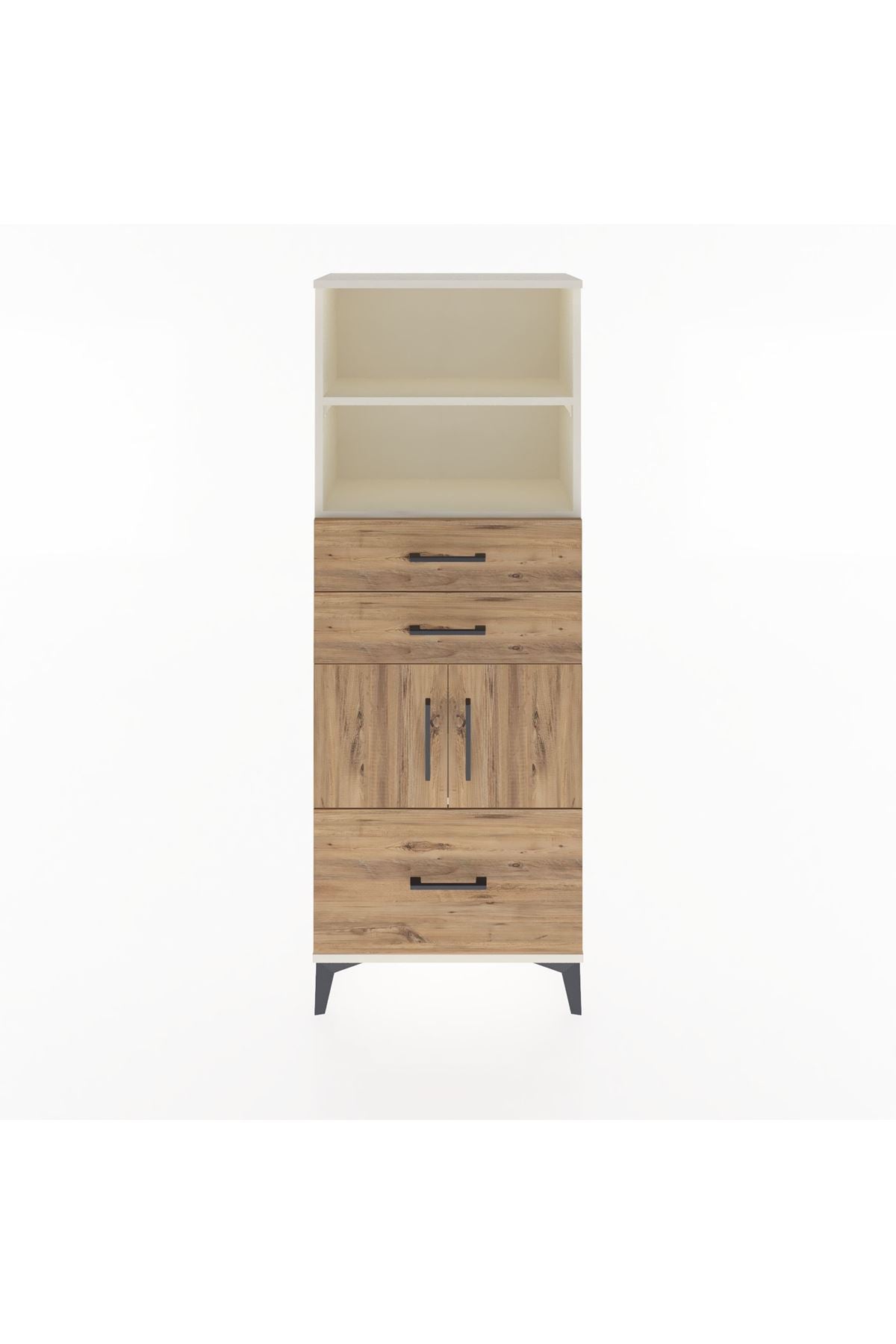 Arges Dolap 3 Raflı 3 Çekmeceli 2 Kapaklı 60x30x163 Aytaşı-Çam