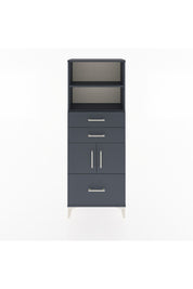 Arges Dolap 3 Raflı 3 Çekmeceli 2 Kapaklı 60x30x163 Antrasit-Antrasit