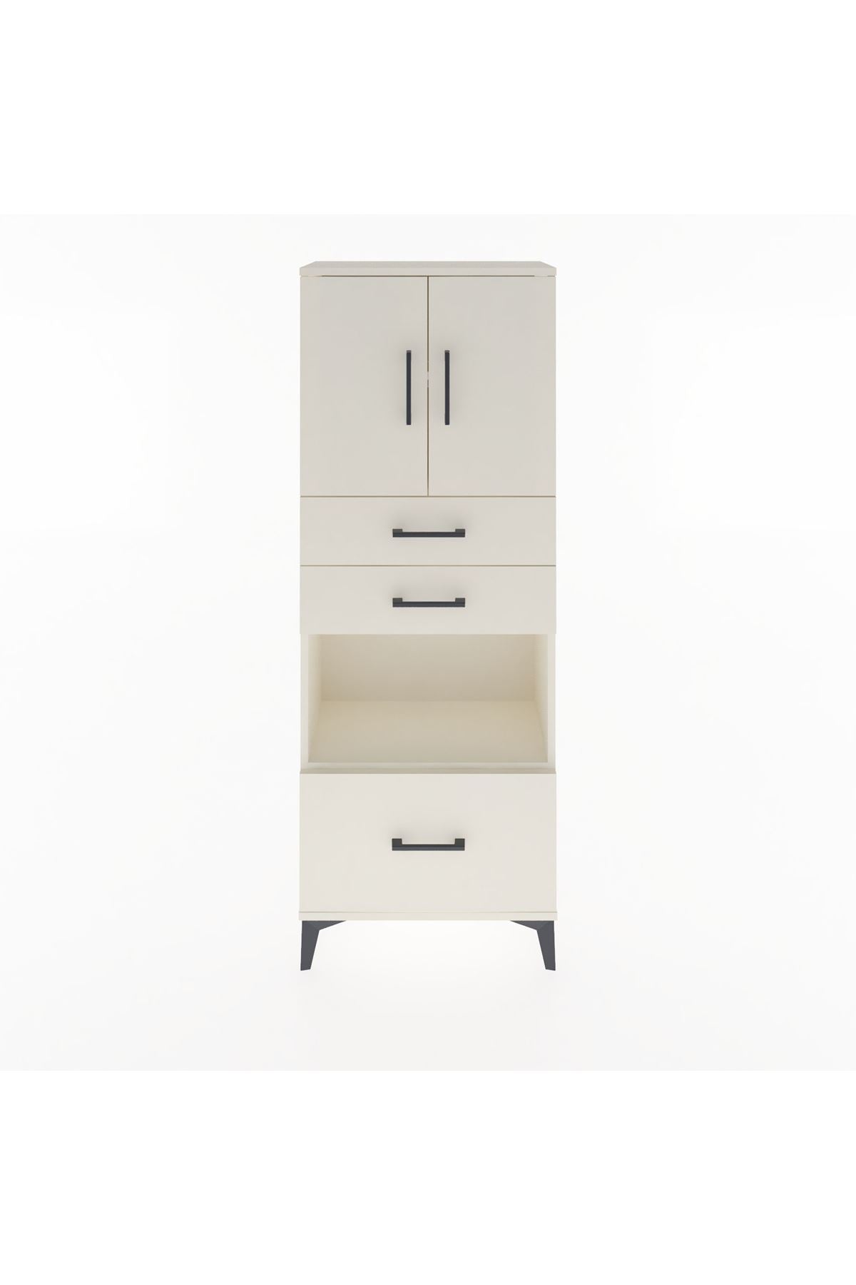 Arges Dolap 3 Raflı 3 Çekmeceli 2 Kapaklı 60x30x163 Aytaşı-Aytaşı