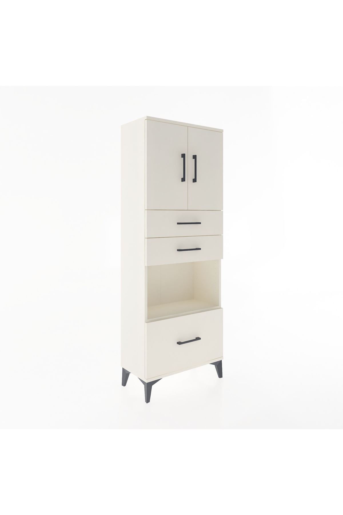 Arges Dolap 3 Raflı 3 Çekmeceli 2 Kapaklı 60x30x163 Aytaşı-Aytaşı