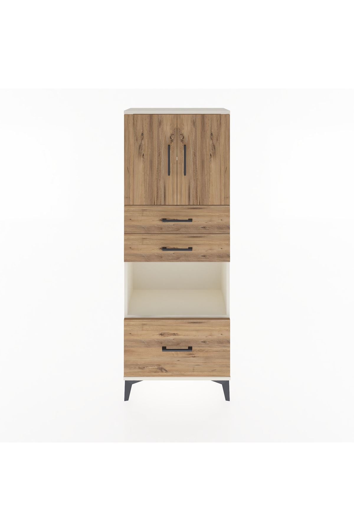 Arges Dolap 3 Raflı 3 Çekmeceli 2 Kapaklı 60x30x163 Aytaşı-Çam