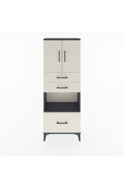 Arges Dolap 3 Raflı 3 Çekmeceli 2 Kapaklı 60x30x163 Antrasit-Aytaşı