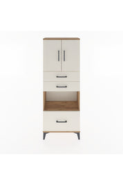 Arges Dolap 3 Raflı 3 Çekmeceli 2 Kapaklı 60x30x163 Çam-Aytaşı