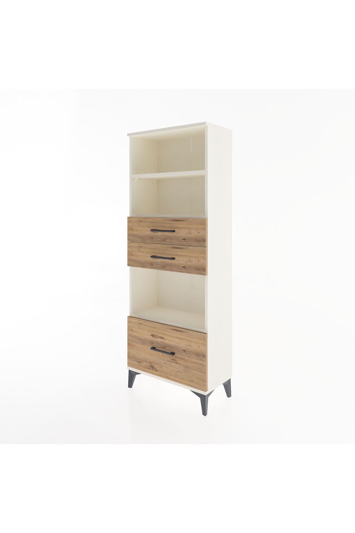 Arges Dolap 3 Raflı 3 Çekmeceli 60x30x163 Aytaşı-Çam