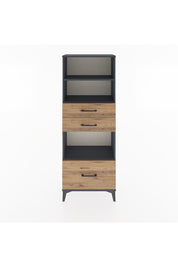 Arges Dolap 3 Raflı 3 Çekmeceli 60x30x163 Antrasit-Çam