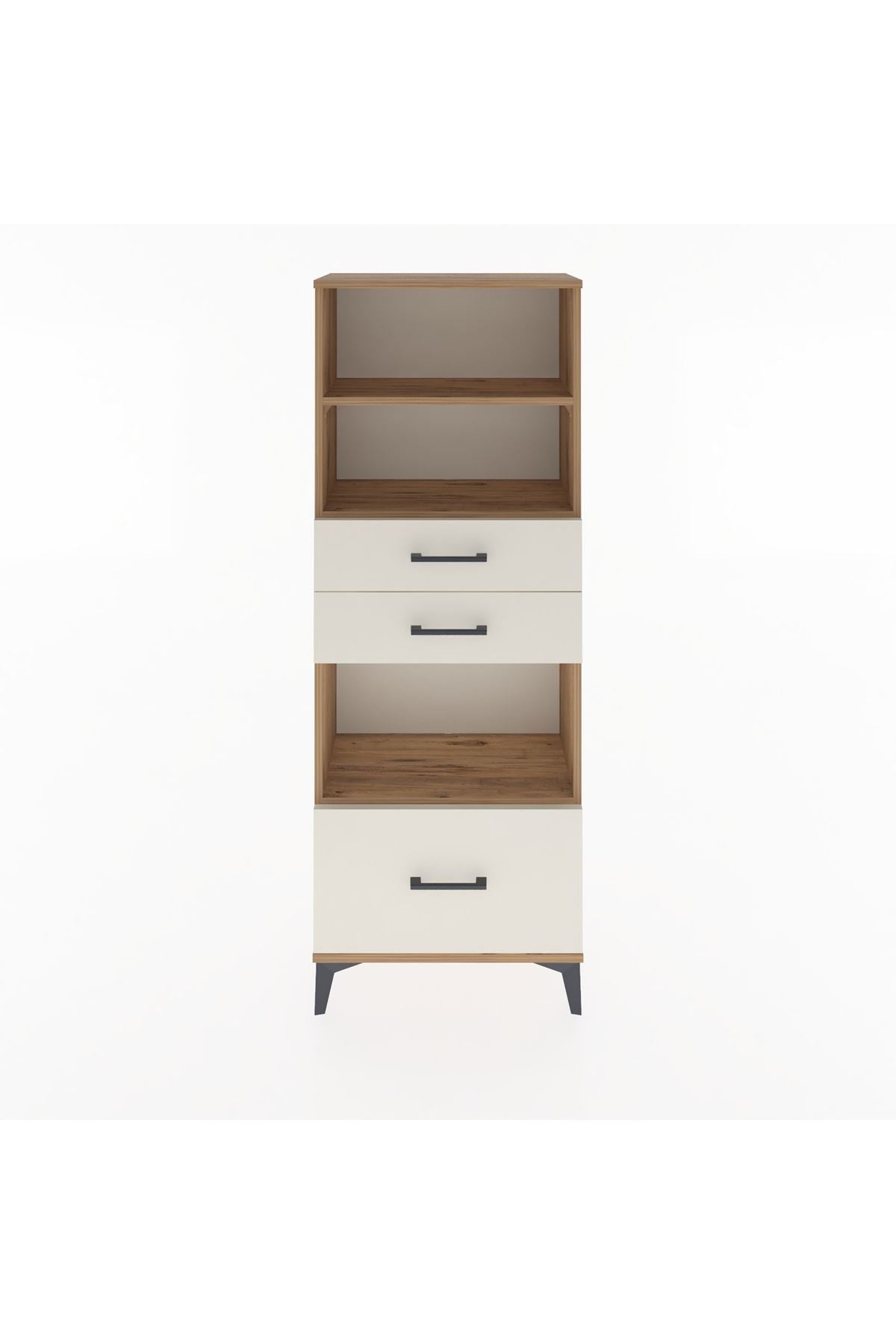 Arges Dolap 3 Raflı 3 Çekmeceli 60x30x163 Çam-Aytaşı