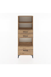 Arges Dolap 3 Raflı 3 Çekmeceli 60x30x163 Çam-Çam