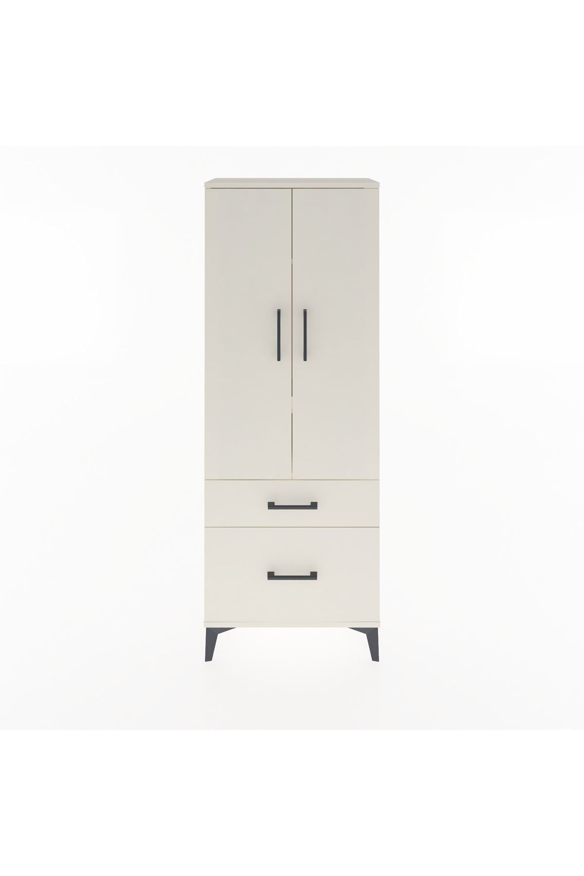 Arges Dolap 3 Raflı 2 Çekmeceli 2 Kapaklı 60x30x163 Aytaşı-Aytaşı