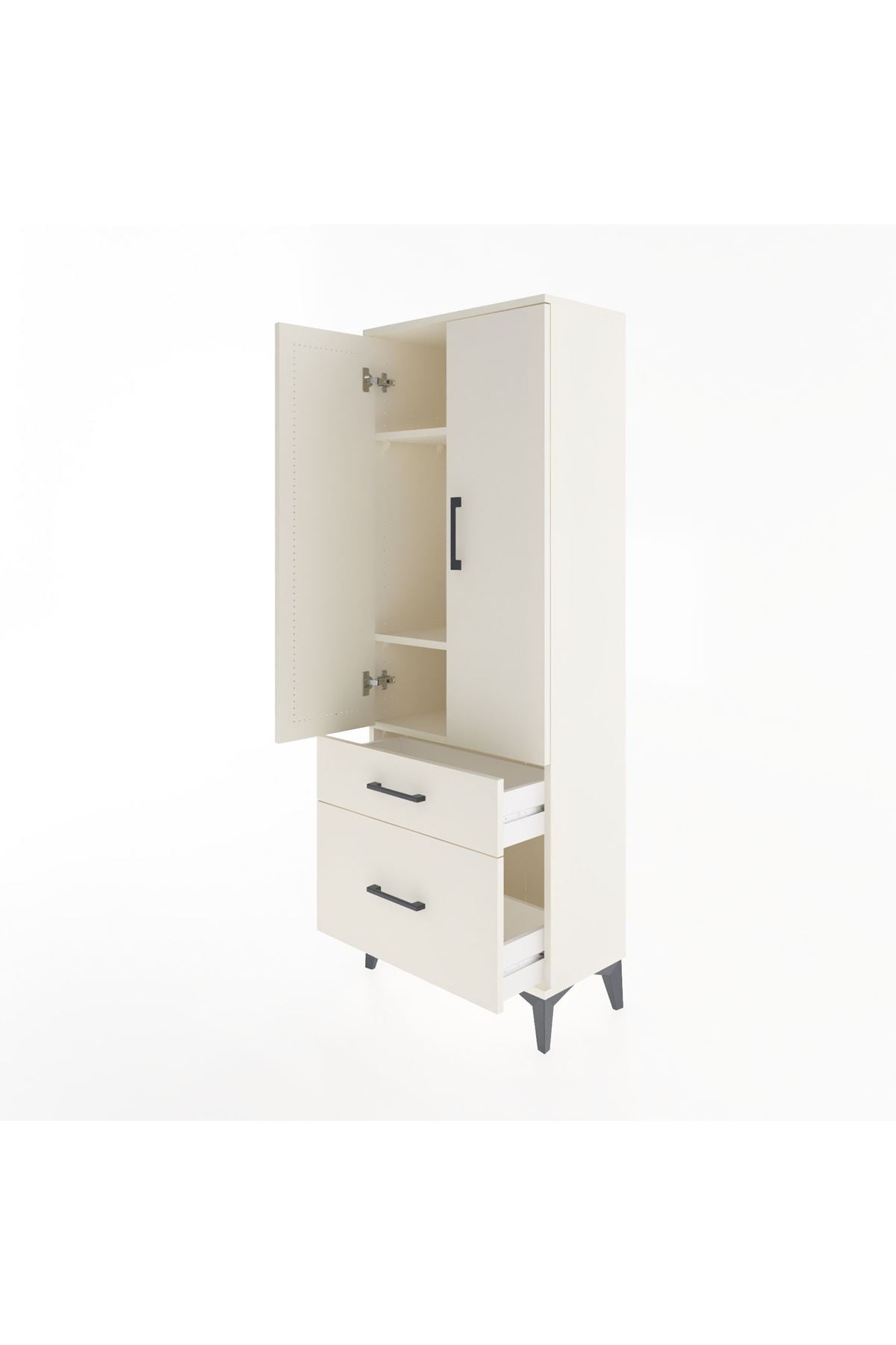 Arges Dolap 3 Raflı 2 Çekmeceli 2 Kapaklı 60x30x163 Aytaşı-Aytaşı