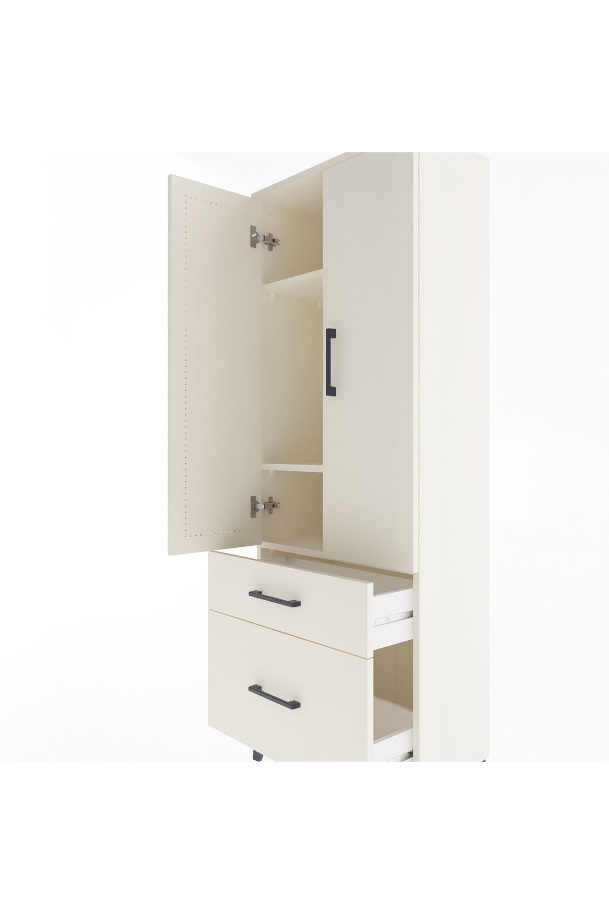 Arges Dolap 3 Raflı 2 Çekmeceli 2 Kapaklı 60x30x163 Aytaşı-Aytaşı