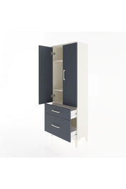 Arges Dolap 3 Raflı 2 Çekmeceli 2 Kapaklı 60x30x163 Aytaşı-Antrasit